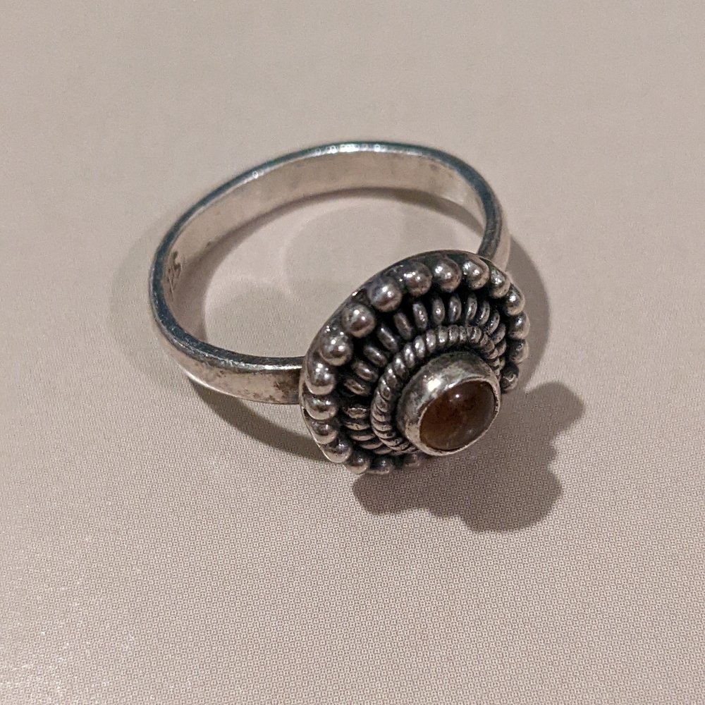 Silver Ring With Small Stone - image 2